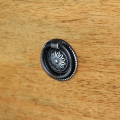 Bouton de meuble Louis XVI Rohan chrome vieilli ⌀3,2 cm