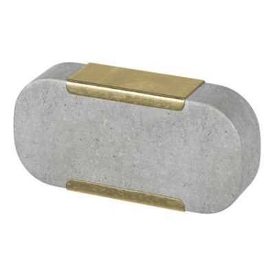 Bouton de meuble ovale GoodHome Rubian gris 5.3cm x h.2.6cm x p.2.3cm