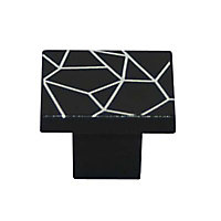 Bouton de meuble plastique COLOURS Bicolor noir/blanc Ø31 mm