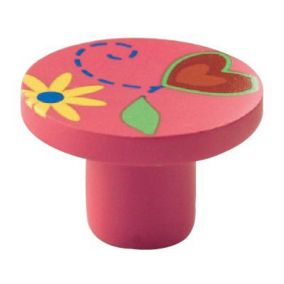 Bouton de meuble plastique COLOURS Esmeralda rose Ø32 mm
