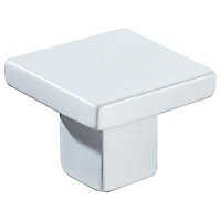 Bouton de meuble plastique Colours Funny square blanc Ø32 mm