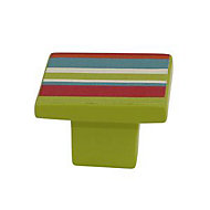 Bouton de meuble plastique Colours Genius chlorophylle rayures