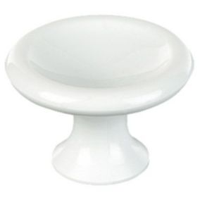 Bouton de meuble plastique Neko blanc Ø25 mm