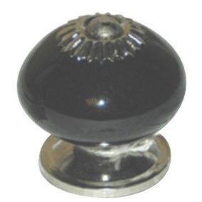 Bouton de meuble porcelaine COLOURS Dulce noir Ø39 mm