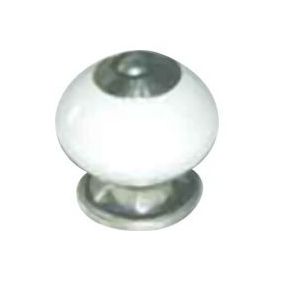 Bouton de meuble porcelaine COLOURS Jadis blanc brillant Ø38 mm