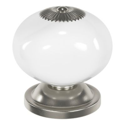 Bouton de meuble Porcelaine Vras GoodHome blanc Ø4 cm