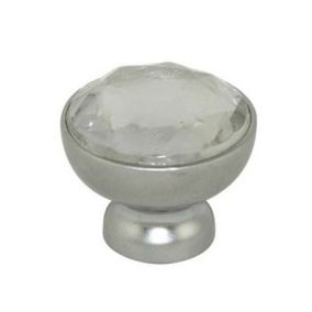 Bouton de meuble résine Colours Crystal transparent Ø25 mm