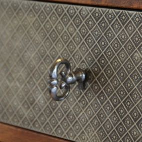 Bouton de meuble Rohan étain gris l.10 mm x h. 3.2 cm