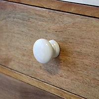 Bouton de meuble rond Belz blanc GoodHome Ø2,5 x P.2,1 cm