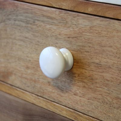 Bouton de meuble rond Belz blanc GoodHome Ø3,5 x P.3 cm