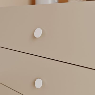 Bouton de meuble rond en aluminium blanc mat Ø3,3 cm GoodHome Minzh