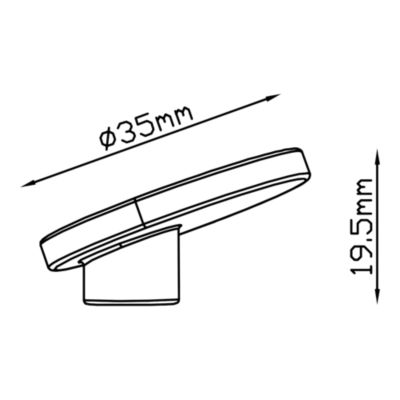 Bouton de meuble rond en aluminium blanc mat Ø3,3 cm GoodHome Minzh