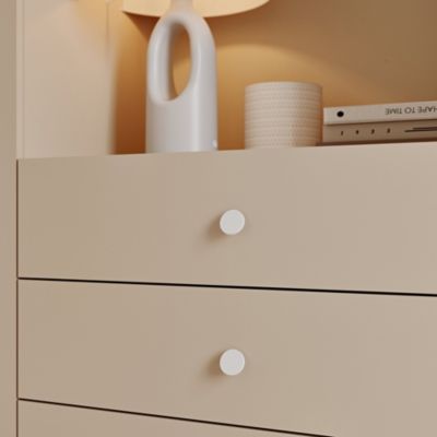 Bouton de meuble rond en aluminium blanc mat Ø3,3 cm GoodHome Minzh