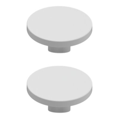 Bouton de meuble rond en aluminium blanc mat Ø3,3 cm GoodHome Minzh
