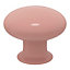Bouton de meuble rond porcelaine rose GoodHome Ø3,2 x P.2,5 cm