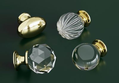 Bouton de meuble Ruis GoodHome effet or Ø3.2cm x H.4.3cm