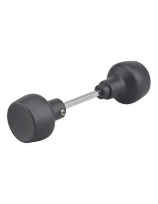 Bouton double rond, gris, pour serrrue Horga, 1 portée, carré 6mm, longueur 100mm - THIRARD