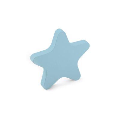 Bouton en bois avec finition bleue, dimensions: 90x90x27mm-