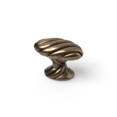 Bouton en zamak avec finition en cuir, dimensions: 38x20x29mm-