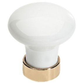 Bouton meuble porcelaine blanche Blanco Ø33mm