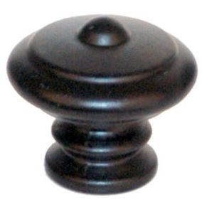 Bouton meuble rustique métal noir Ø30mm