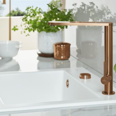 Bouton pour mécanisme 1 cuve, VILLEROY & BOCH en acier inoxydable finition bronze