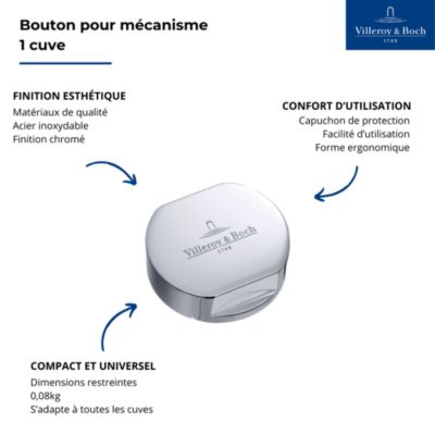 Bouton pour vidage évier 1 cuve VILLEROY & BOCH finition chromé