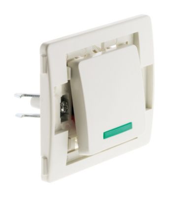 Bouton poussoir 10A + voyant - blanc - Zenitech
