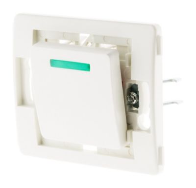 Bouton poussoir 10A + voyant - blanc - Zenitech