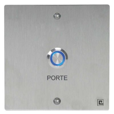 Bouton poussoir HERACLES PL80NFL plaque inox 80x80 mm LED bleue