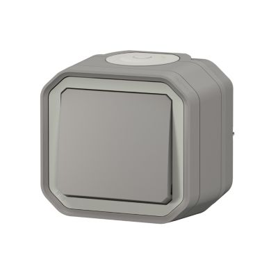 Bouton poussoir Legrand Plexo gris en saillie