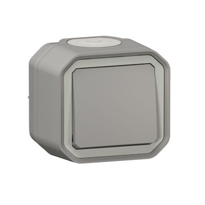 Bouton poussoir Legrand Plexo gris en saillie