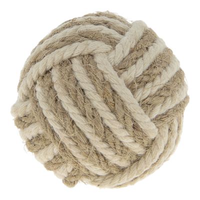Boutons de meuble boule en corde tressée beige Ø.3,6 cm GoodHome Fiberi