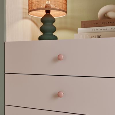 Boutons de meuble ronds en porcelaine et métal rose Ø.3 cm GoodHome Edern (vendu à l'unité)