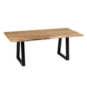 BOWNA - Table 200cm en Acacia Massif et Métal Noir