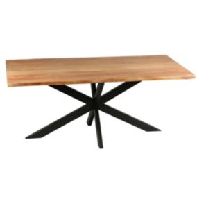 BOWNA - Table 200cm en Acacia Massif Piètement Etoile