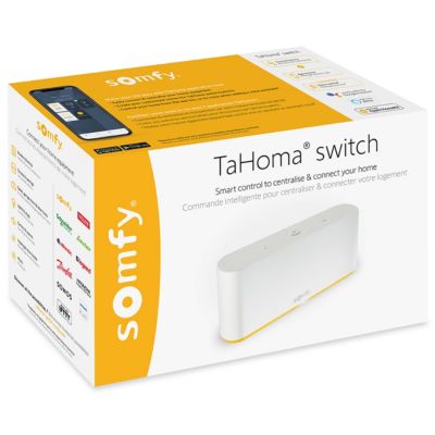 Box domotique TaHoma® switch - Somfy - Centralise et pilote les équipements connectés - Contrôle à distance - Compatible IO, RTS & Zigbee