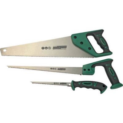 Brüder Mannesmann M30115 - Jeu de 3 scies manuelles 400/300/150 mm, lames acier au manganèse