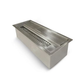 Brûleur éthanol pour cheminée 1,5 L, en acier inoxydable 30x12,5xH8,5 cm