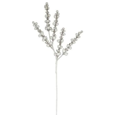 Branche de Boules "Souffle Polaire" 50cm Blanc