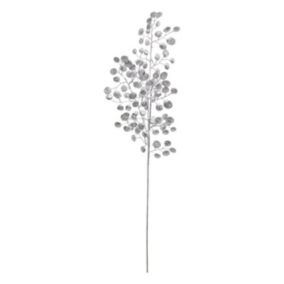 Branche de Fleurs "Souffle Polaire" 75cm Argent