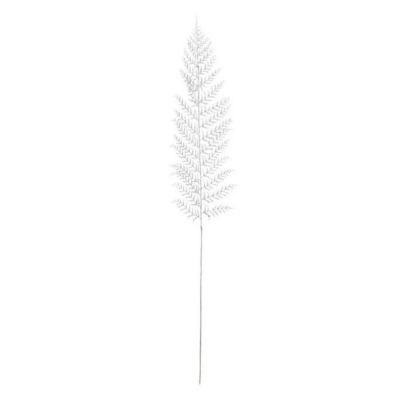 Branche de Fougère "Souffle Polaire" 75cm Blanc
