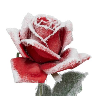 Branche rose rouge enneigée H62 - Atmosphera Créateur d'intérieur ...