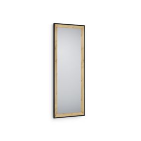Branda - Miroir avec cadre - Noir/Naturel - 50x150cm