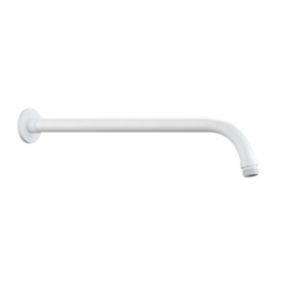 Bras de douche encastrable rond L.37 cm, blanc, Edouard Rousseau