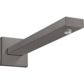 Bras de douche Square M 1/2" 389mm, Noir Chromé brossé (27694340)