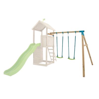 Bras de portique balançoire double avec sièges SKYWOOD en bois  marron