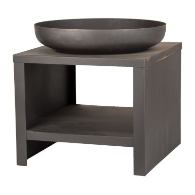 Braséro avec range bois 60 cm noir Esschert Design