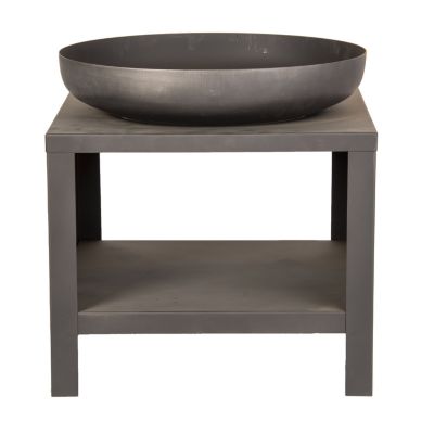 Braséro avec range bois 60 cm noir Esschert Design