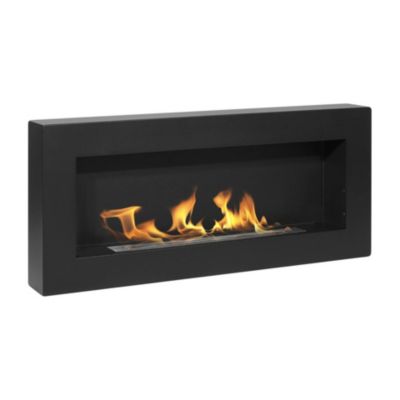 Brasero bioethanol mural Siena Frankystar noir Nero 90x12xH40 cm